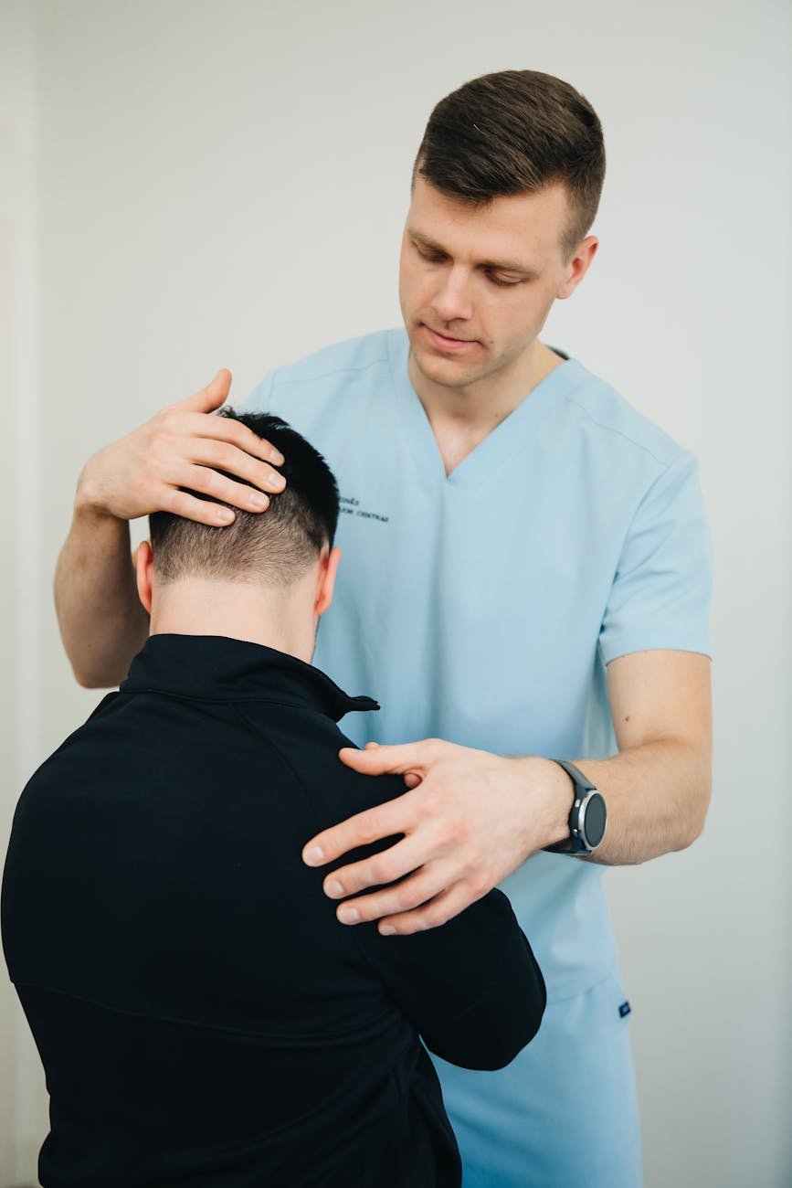 patient undergoing physiotherapy in the clinic