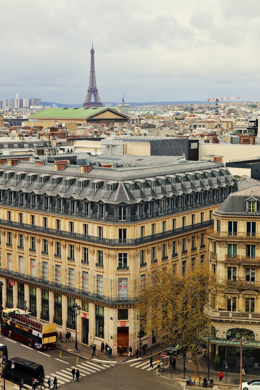 eiffel tower and building