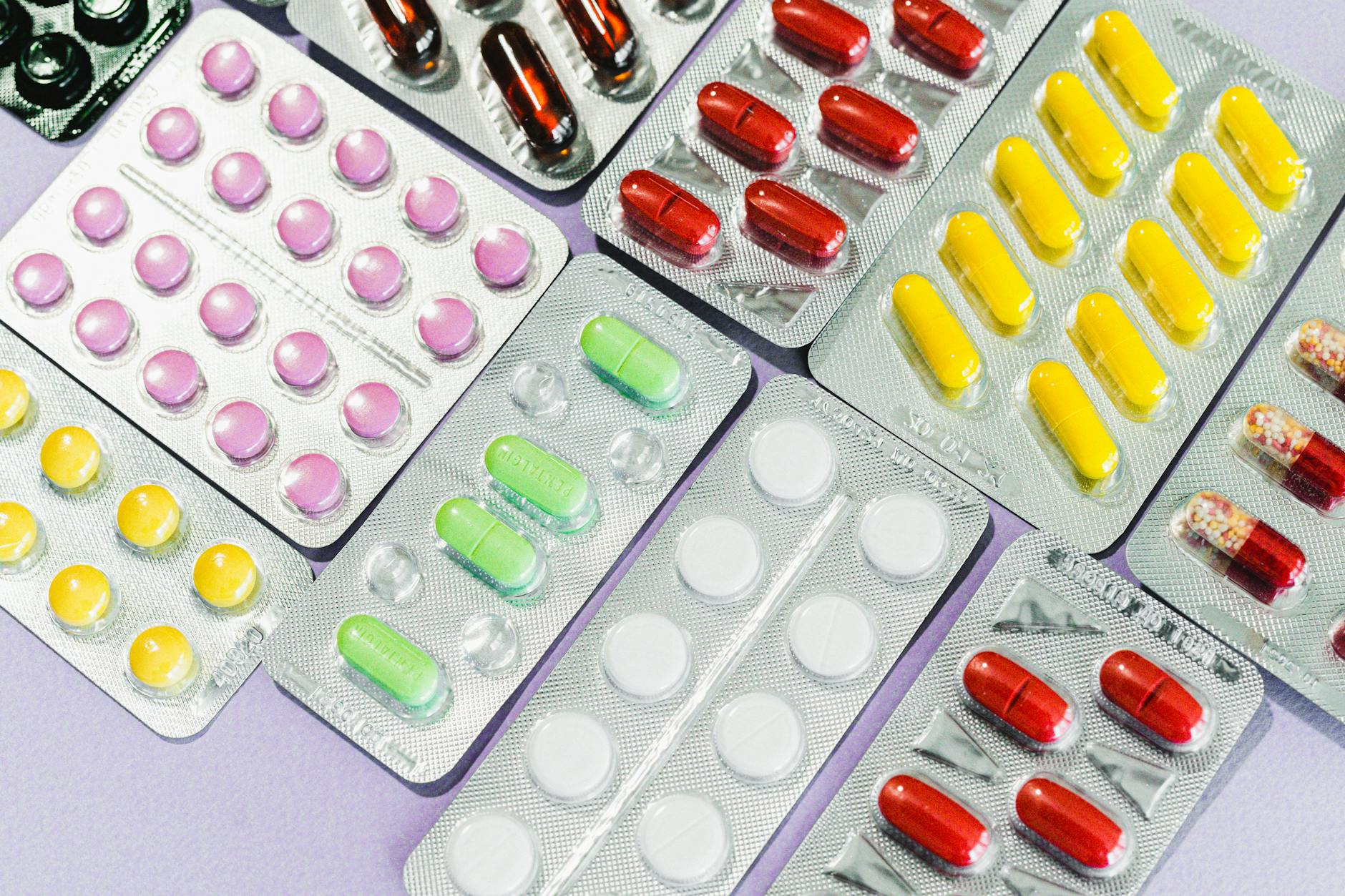 variety of medicines on blister packs