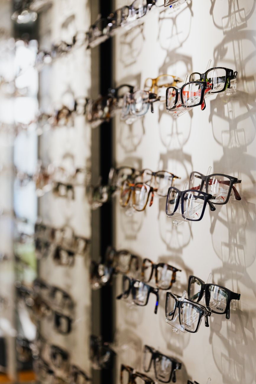 eyeglasses on display